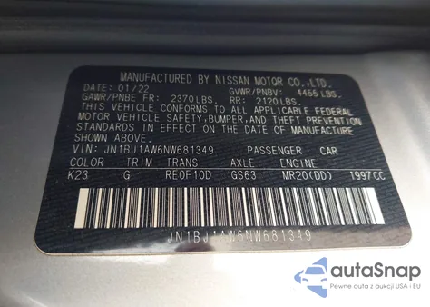 2022 Nissan Rogue Sport S Awd Xtronic Cvt from USA, damaged, VIN JN1BJ1AW6NW681349